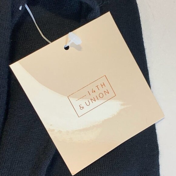 14th & Union Women's Leopard Tie Scarf Knit Pullover Sweater‎ Black Size S NWT - Picture 6 of 11